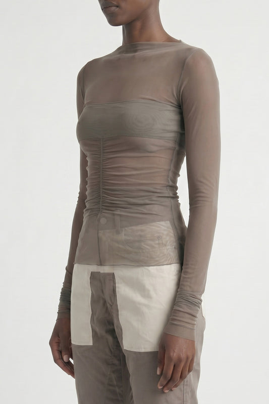 Rick Owens Temple Bandeau Top in Dust side