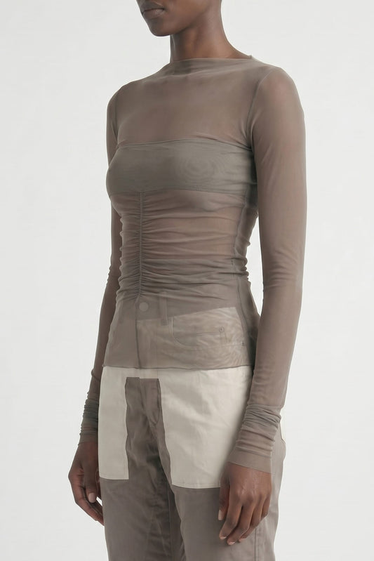 Rick Owens Temple Bandeau Top in Dust side