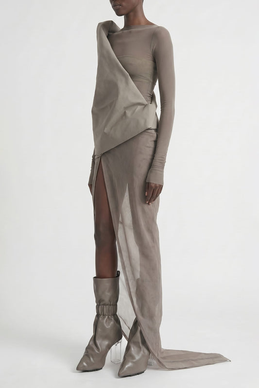 Rick Owens Temple Draped Skirt in Dust side