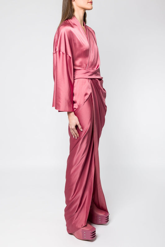 Rick Owens Wrap Gown in Thulian side