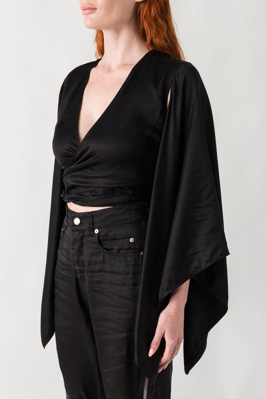 Rick Owens Wrap Top Flag Sleeve side