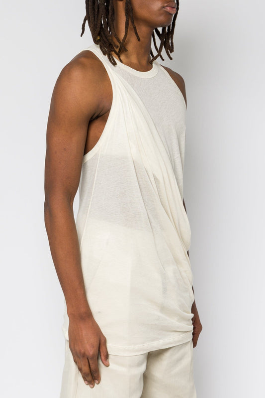 Rick Owens Anthem Tank in Natural SS25 side