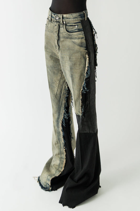 Rick Owens Bolan Bootcut in Reconstructed Black and Hustler side