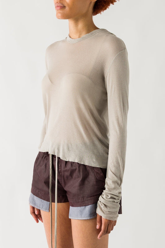 Rick Owens Cropped Hooded Rib LS T side