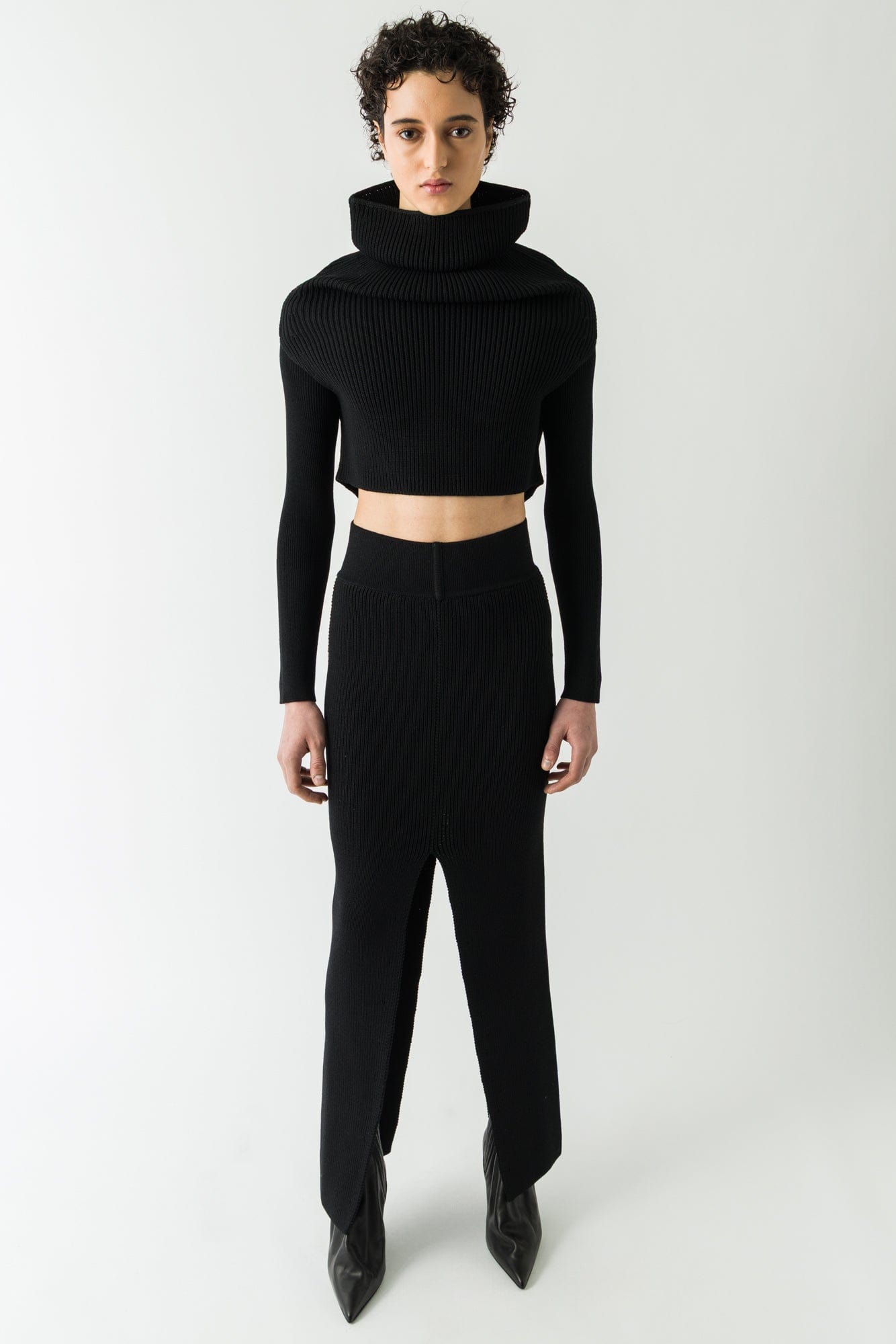 Rick Owens LS Cowl in Black full look