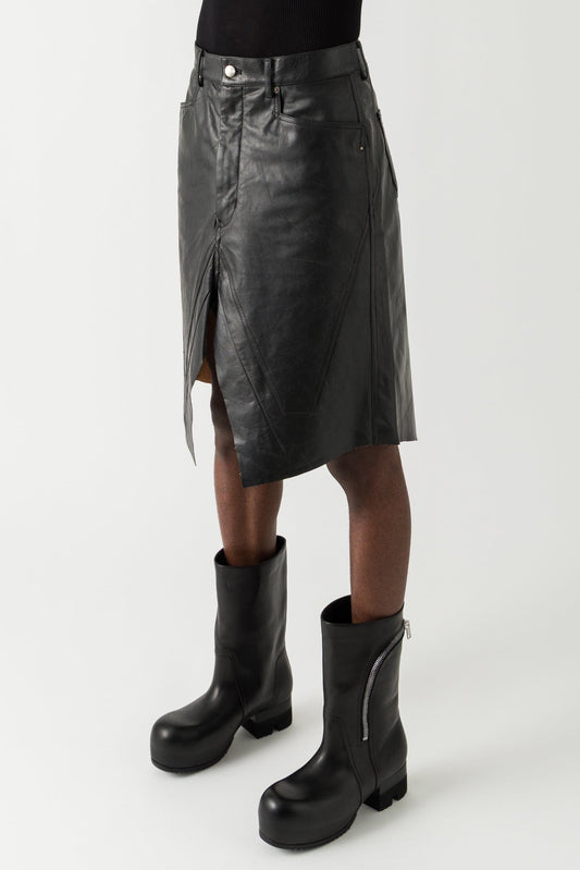 Rick Owens Slivered Skirt in Black SS25 side