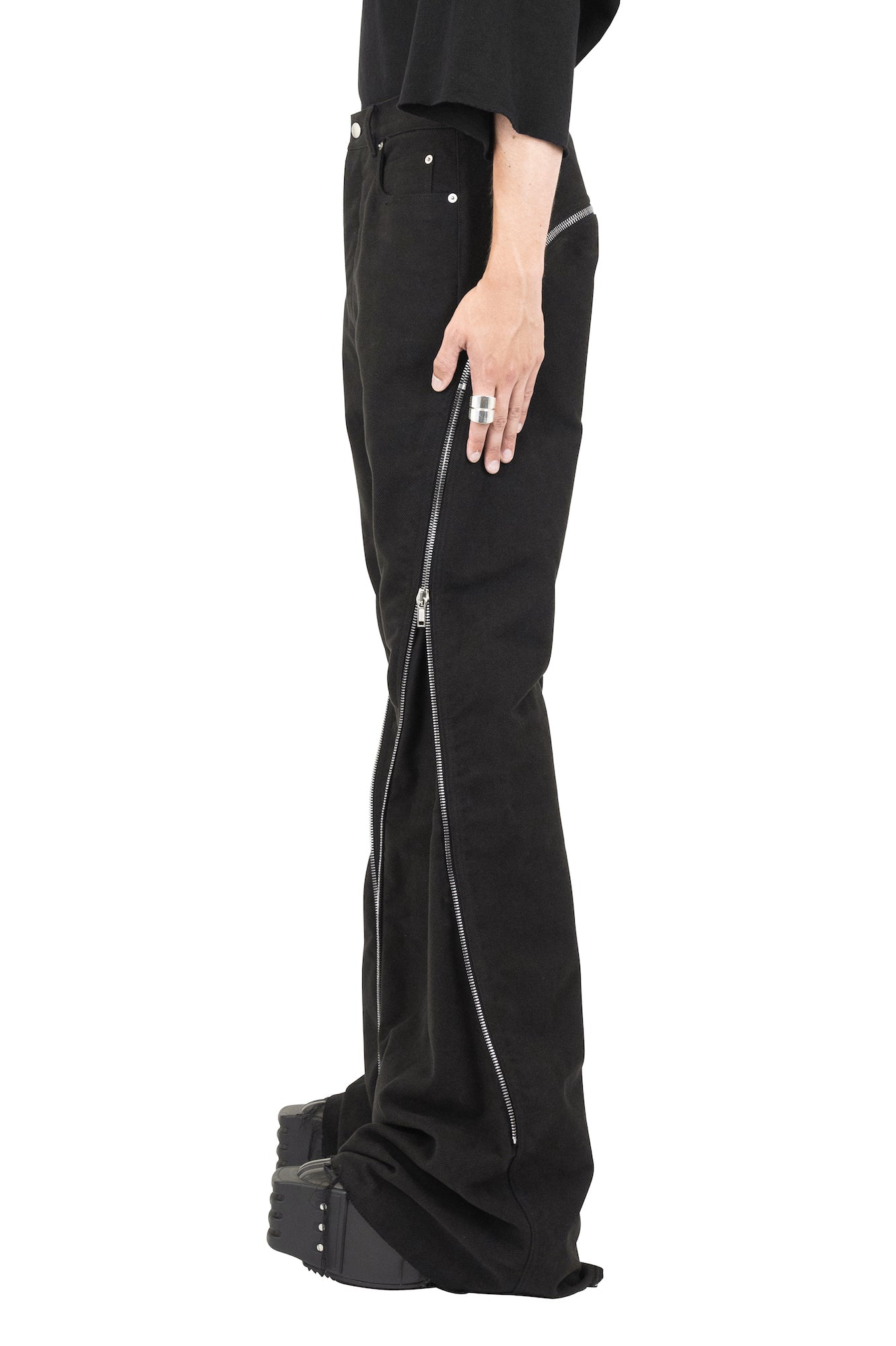 Rick Owens Bolan Banana Pants in Black Twill side 2