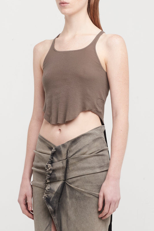Rick Owens DRKSHDW Basic Tank Cropped in Dust side