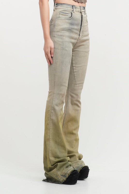 Rick Owens Bolan Bootcut Denim in Pearl Acid Degrade side