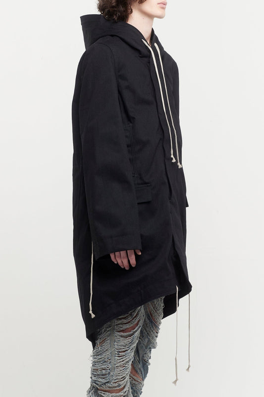 Rick Owens DRKSHDW - Fishtail Parka in Japanese Denim side