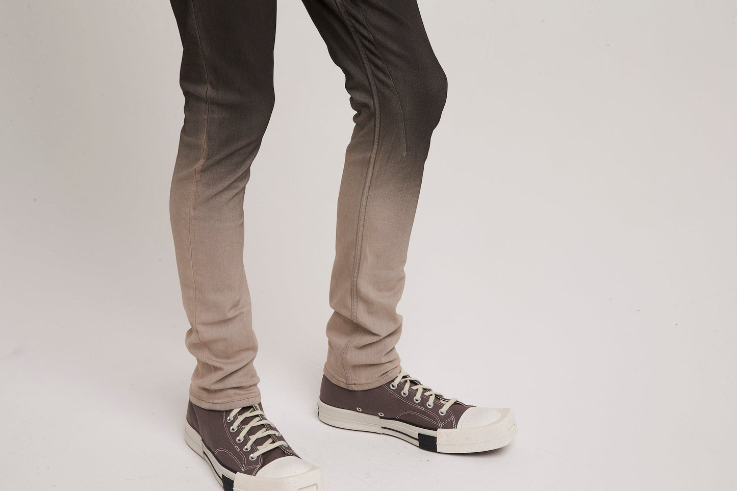 Rick Owens DRKSHDW Detroit Cut Denim in Pearl Degrade detail shot