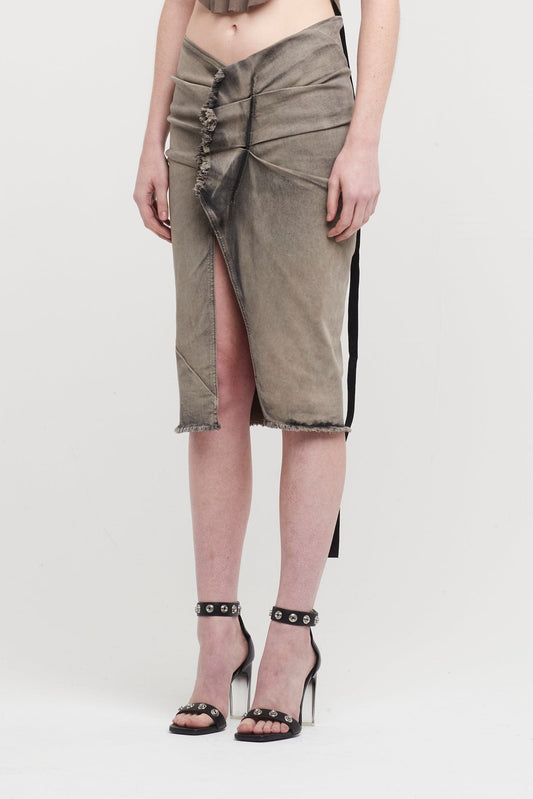 Rick Owens DRKSHDW Edfu Knee Skirt in Mineral Pearl side