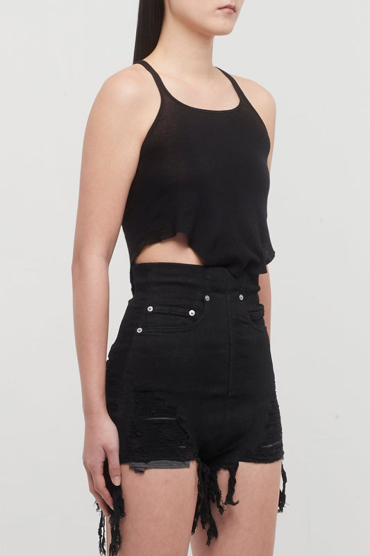 Rick Owens DRKSHDW Basic Tank Cropped in Black side