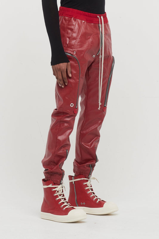 Rick Owens Bauhaus Cargo Trouser in Cardinal Red side