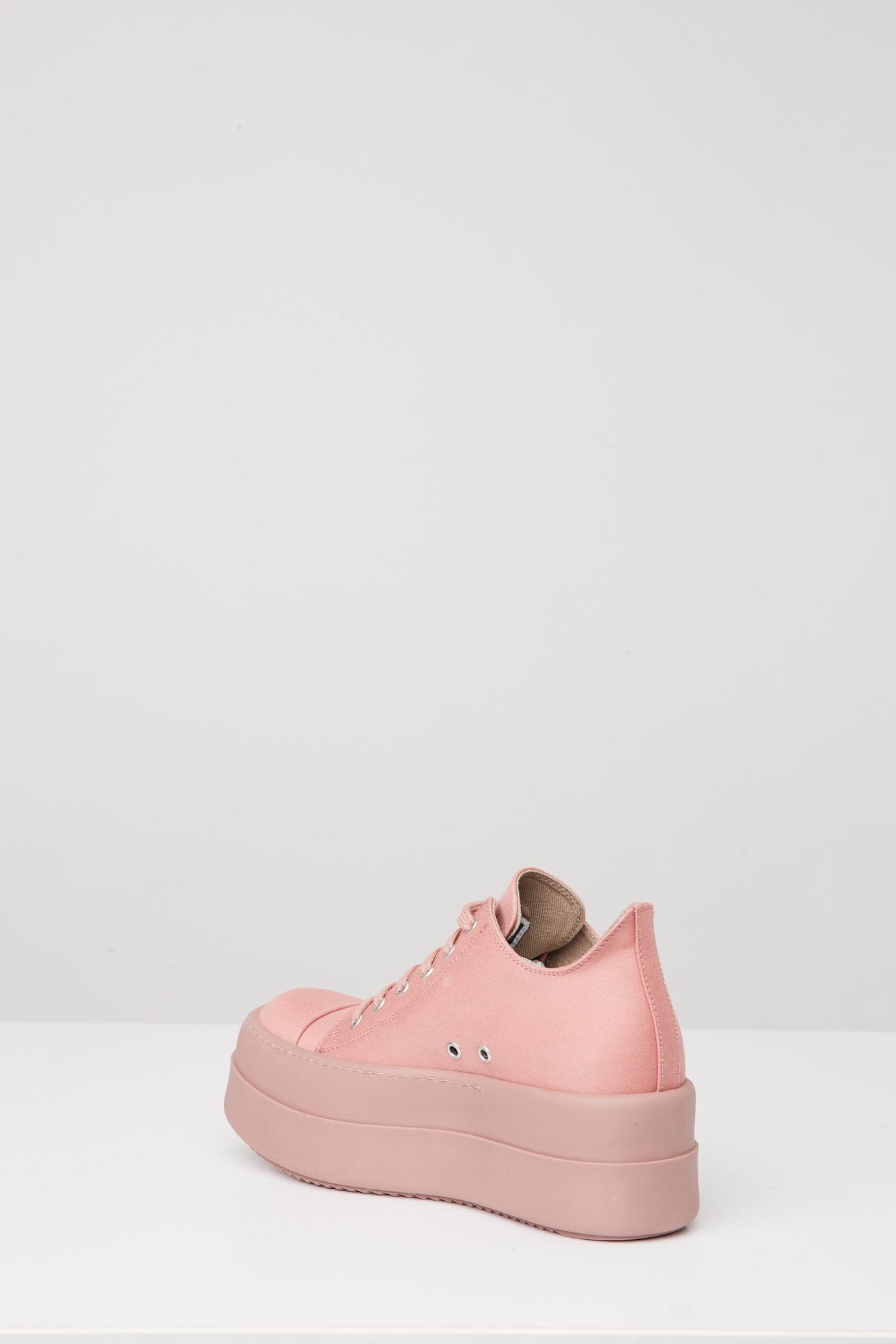 Rick Owens DRKSHDW Double Bumper Low Sneaks in Dark Pink angled back