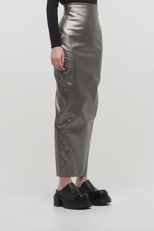 Rick Owens Dirt Pillar Skirt in Gunmetal side