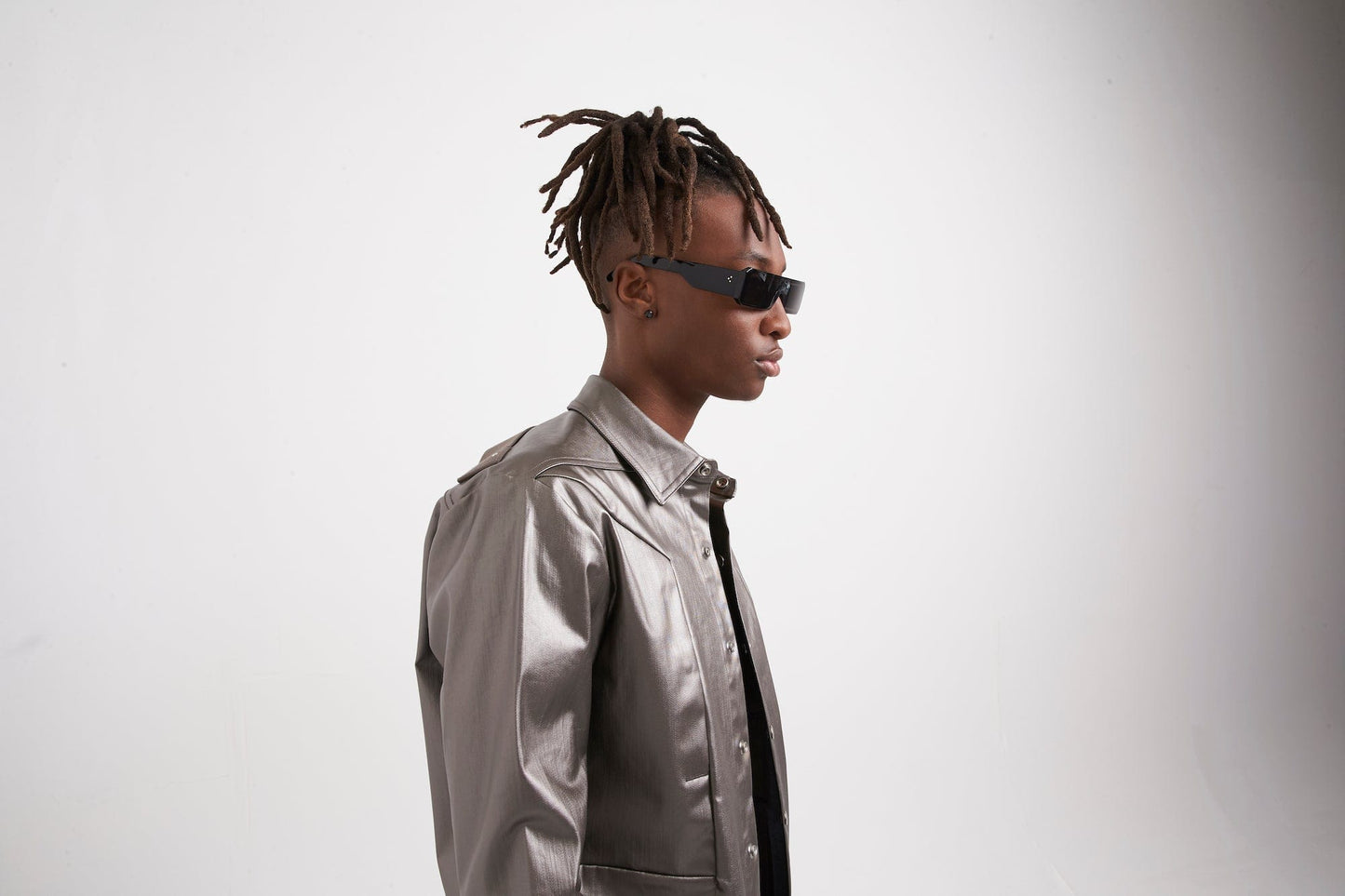 Rick Owens Fogpocket Outershirt in Gun Metal detail