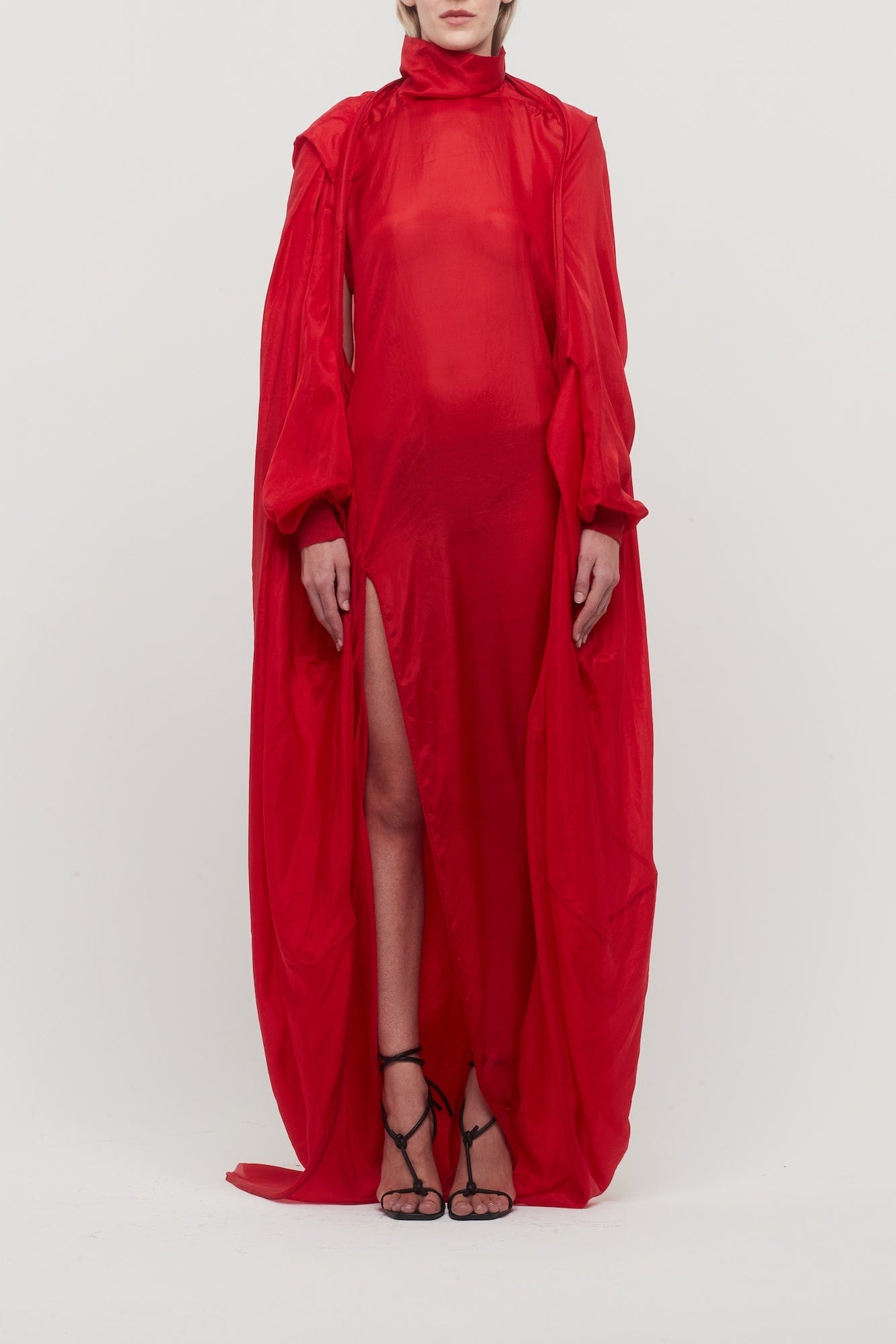 Rick Owens Hooded Bubble in Cardinal Red Rick Owens Hooded Bubble in Cardinal Red