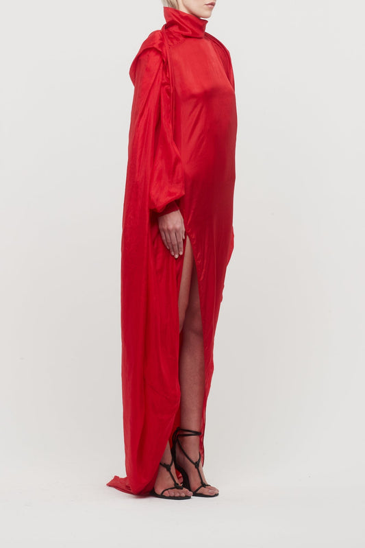 Rick Owens Hooded Bubble in Cardinal Red side