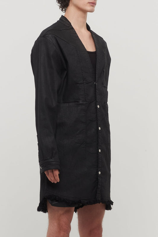 Rick Owens Jumbo Outershirt in Black Wax side