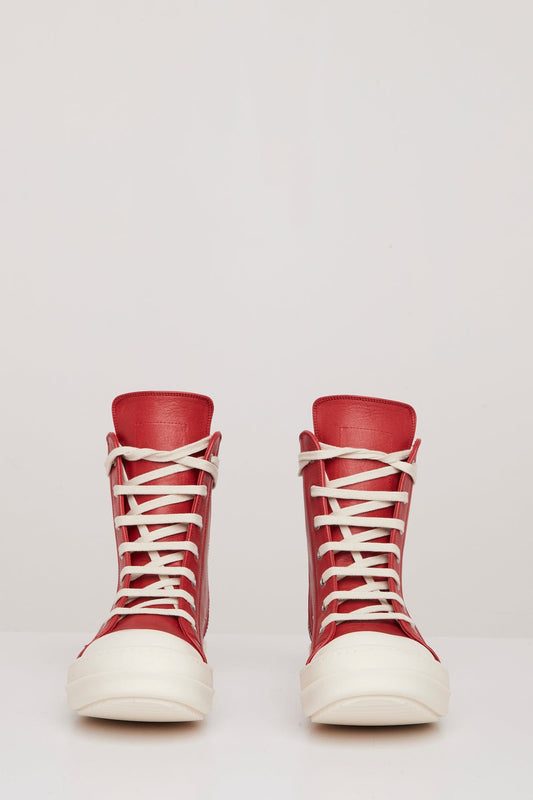 Rick Owens Mens Ramone Sneakers in Cardinal Red front