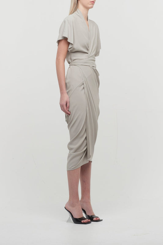 Rick Owens Wrap Dress in Pearl side