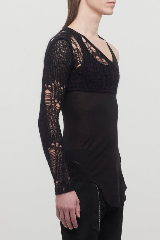 Rick Owens Ziggy Net Top in Black side