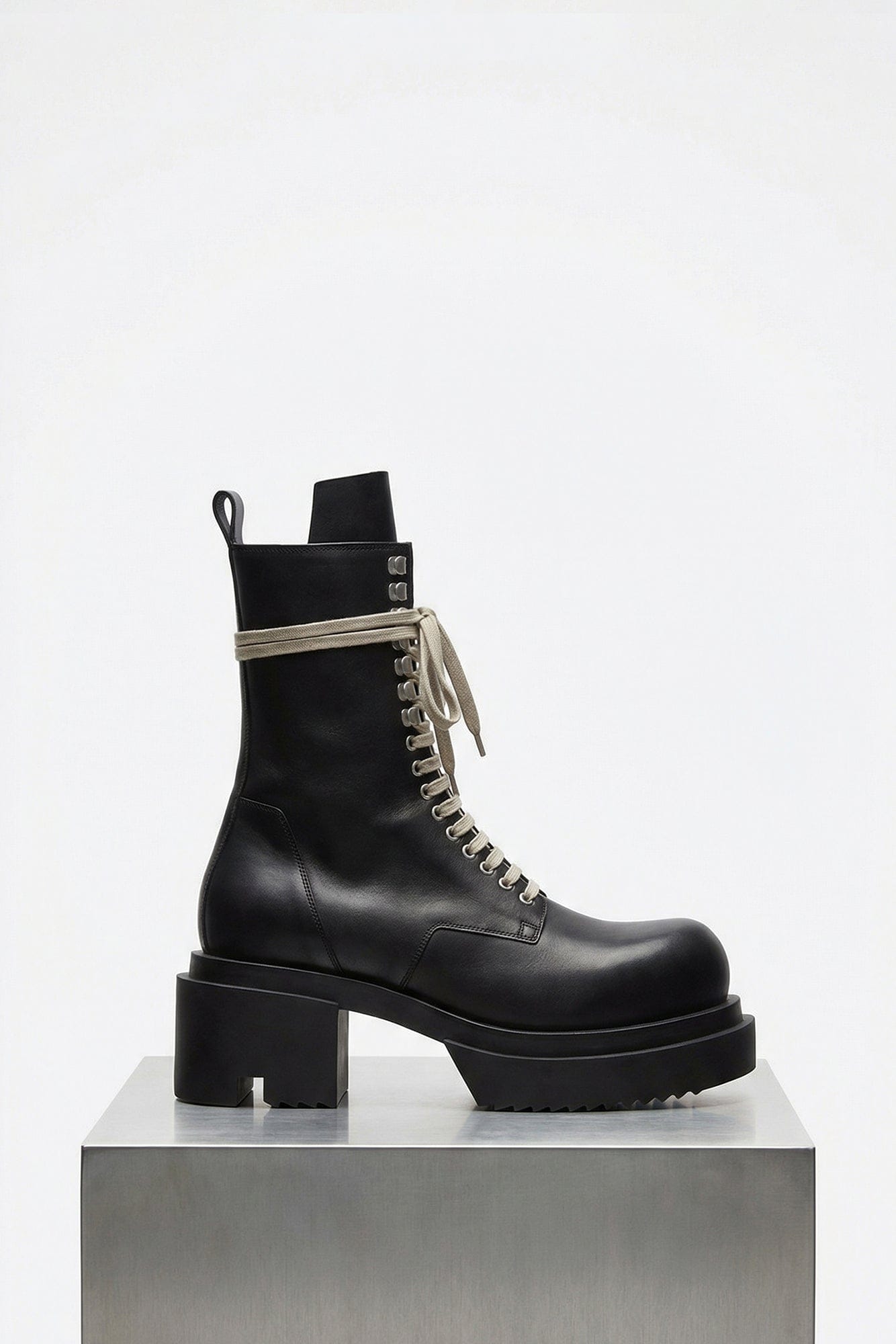 Rick Owens Stivali In Pelle Laceup Bogun SS26 – Antidote Fashion 