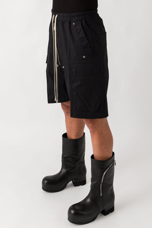 Rick Owens Cargobela Shorts in Black SS25 side