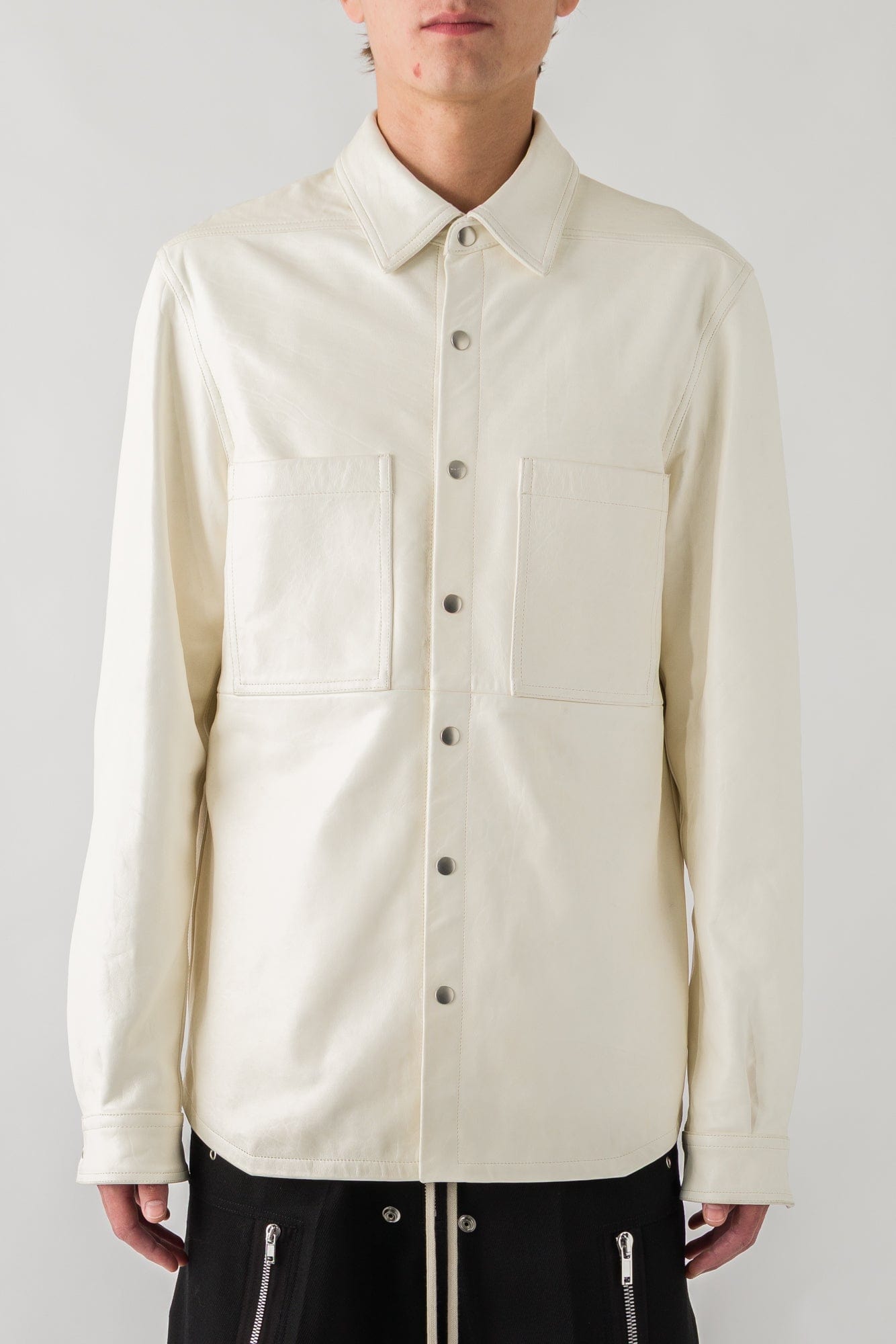 Rick Owens Outershirt in Leather in Milk – Antidote Fashion and