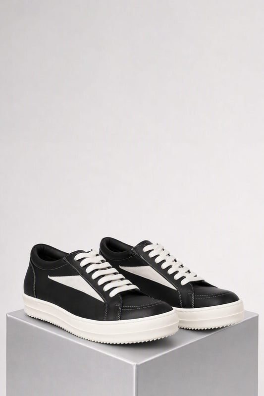 Rick Owens Vintage Sneaks in Black/Milk side