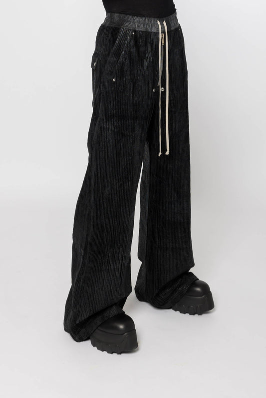 Rick Owens DRKSHDW Geth Belas in Black Foil Corduroy side