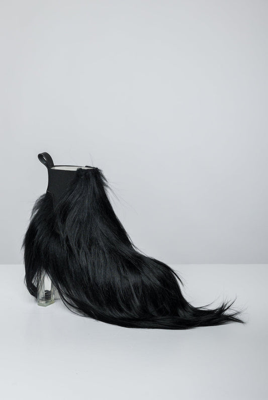 Rick Owens Minimal Grill Beatle in Black Fur front angle