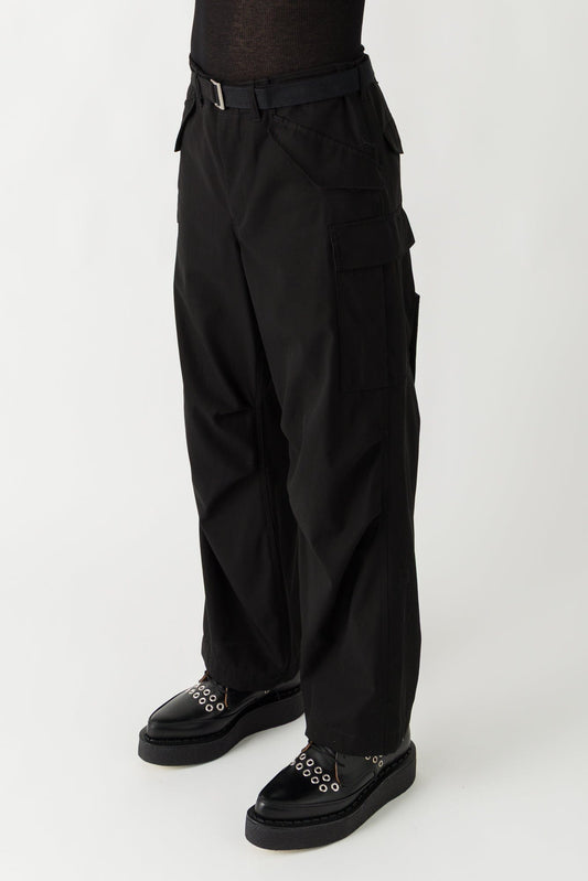 Sacai Cotton Twill Cargo Pants in Black side