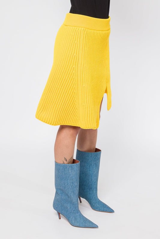 Sacai Knit Skirt in Yellow side