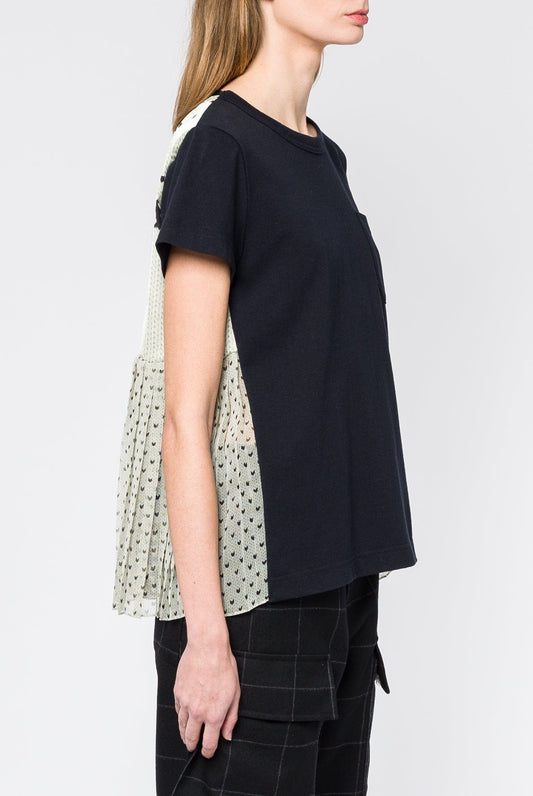 Sacai Pattern Knit Print Cotton Jersey T-Shirt side