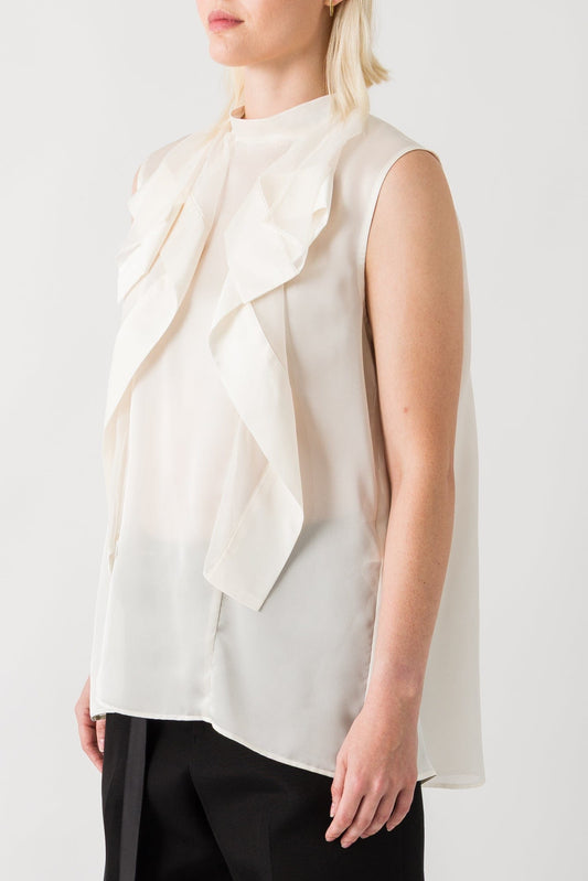 Sacai Satin x Chiffon Pullover side