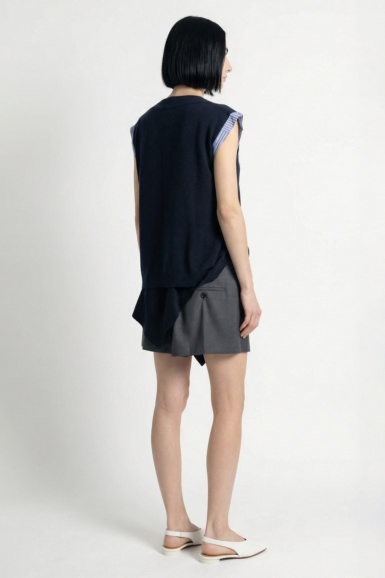 Sacai Suiting x Knit Dress back