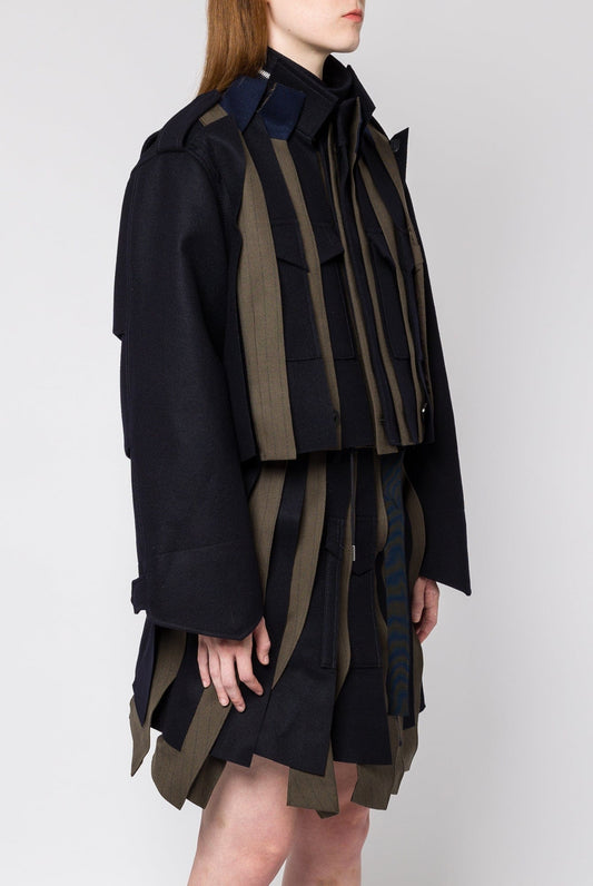Sacai Chalk Stripe Wool Melton Blouson side