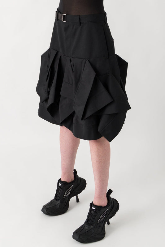 Sacai Suiting x Poplin Skirt side