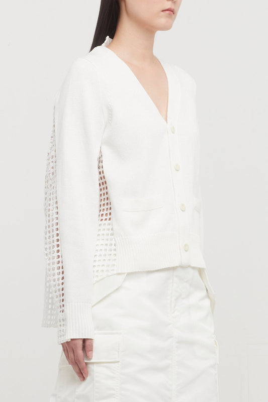 Sacai Embroidery Lace Knit Cardigan side