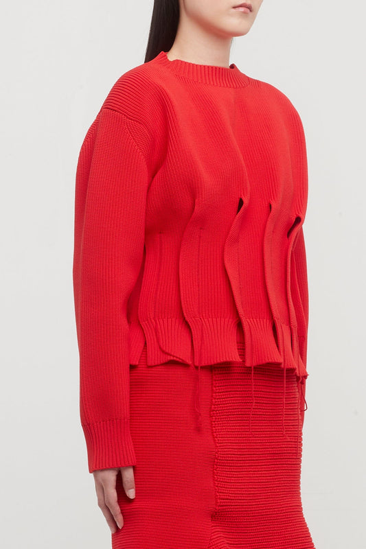 Sacai Knit Pullover in Red