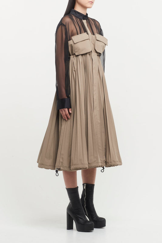 Sacai Matte Taffeta Dress side
