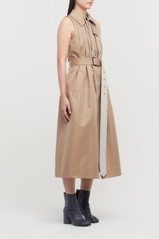 Sacai Nylon Cotton Gabardine Coat Dress side