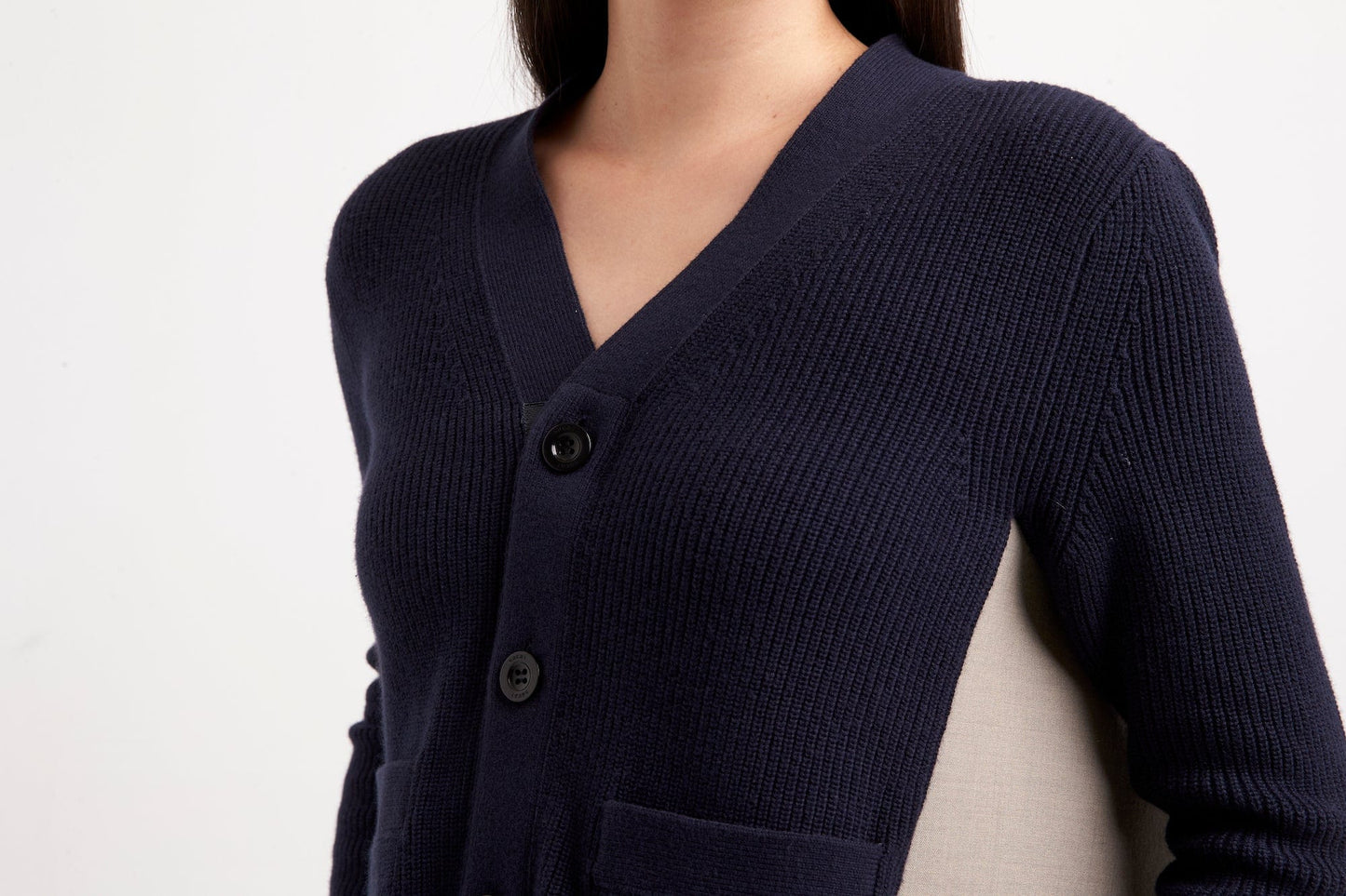 Sacai Suiting Bonding x Cotton Cashmere Knit Cardigan detail 2