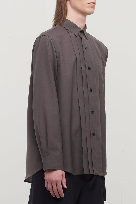 Sacai Suiting Shirt in Taupe side