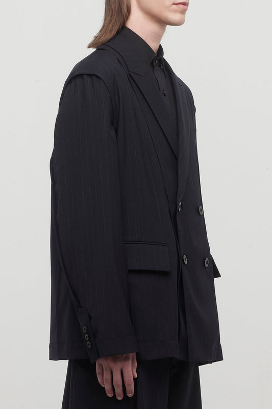 Sacai Chalk Stripe Double Breasted Blazer side