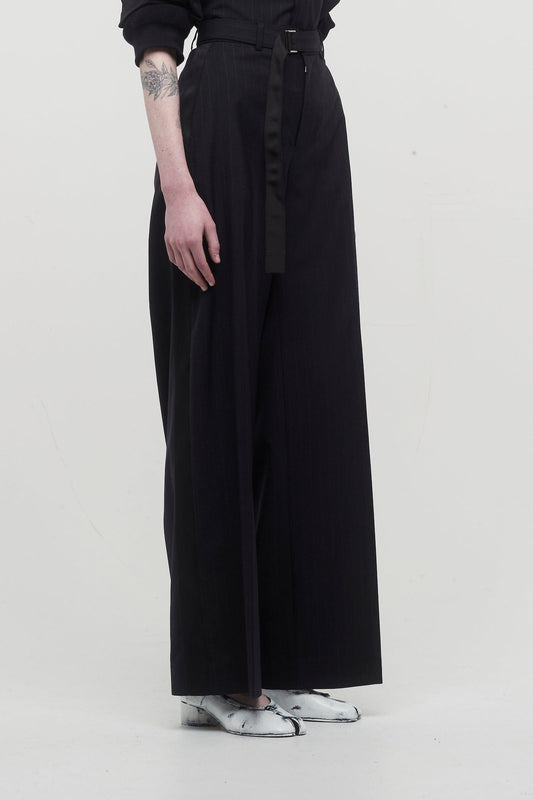 Sacai Chalk Stripe Pants in Navy side