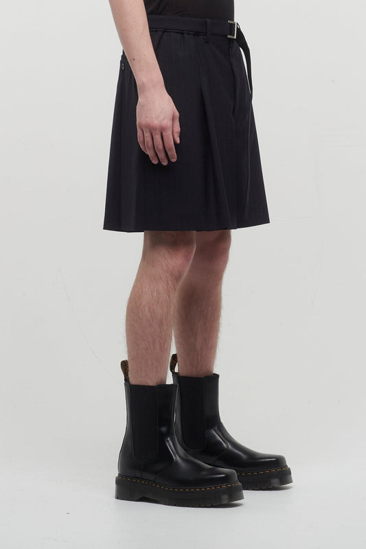 Sacai Chalk Stripe Shorts in Navy side