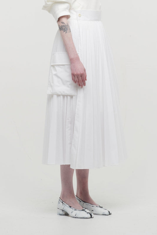 Sacai Thomas Mason Cotton Poplin Skirt side
